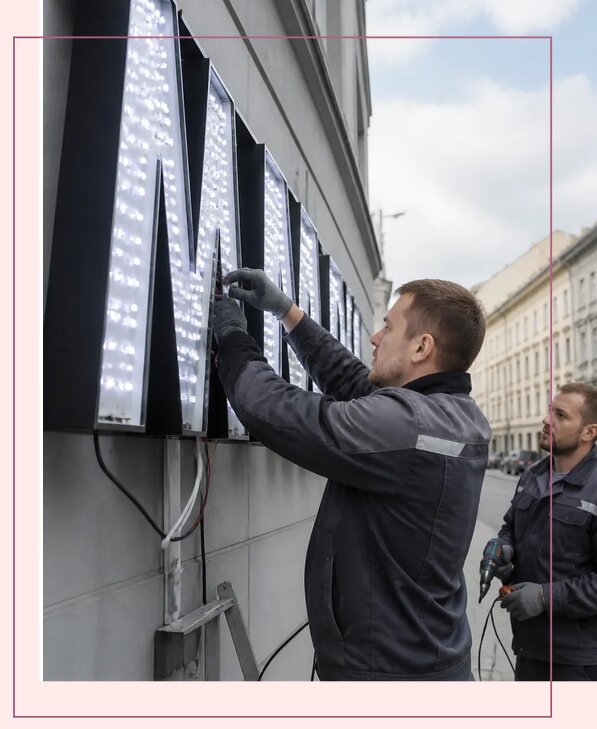 Изготовление и монтаж светодиодных LED вывесок в Юрге