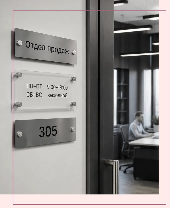 Офисные таблички на дверь в Юрге по цене от 5241 р. | Аванза-Юрг